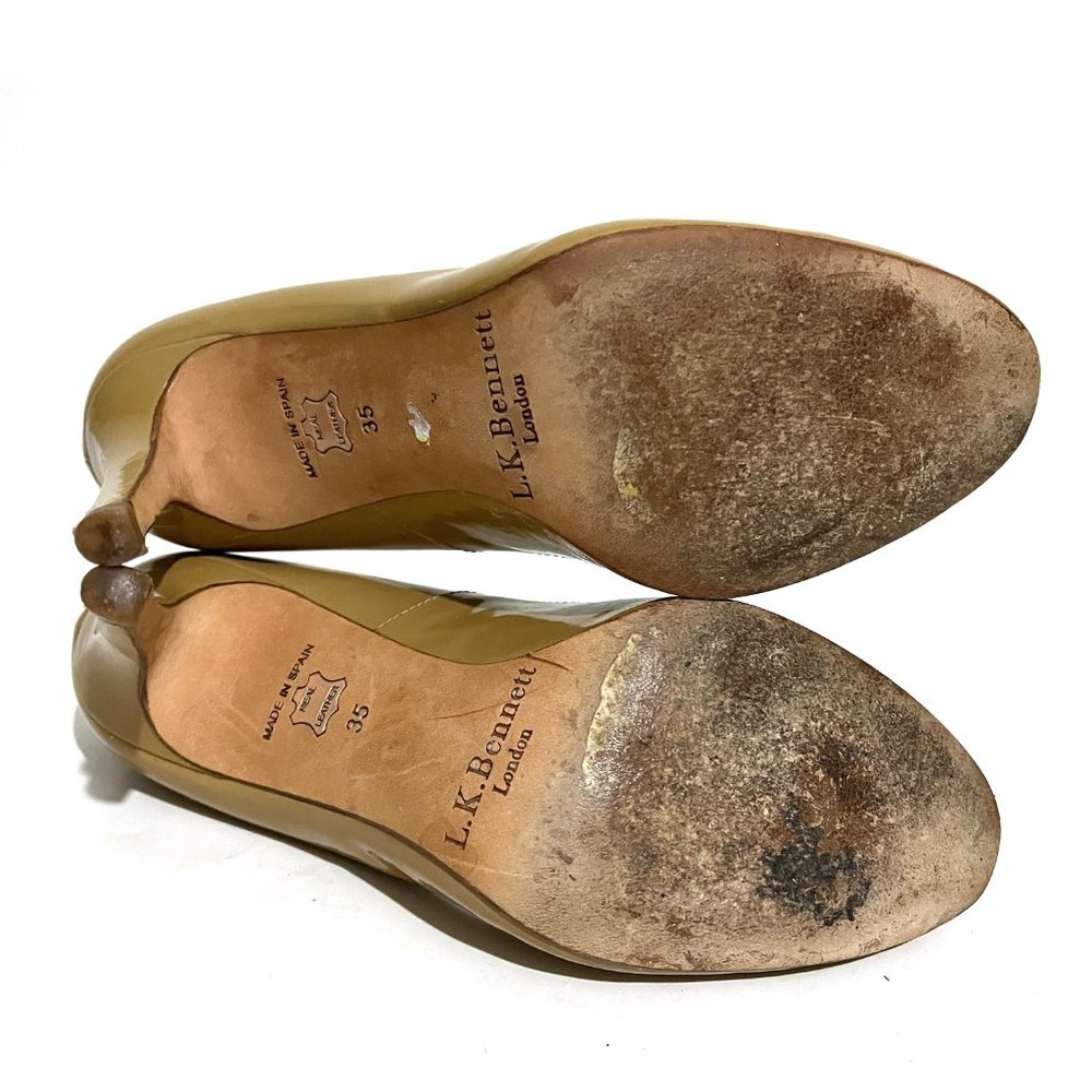 L.K. Bennett Shilo Taupe Patent Heels - Picture 11 of 13